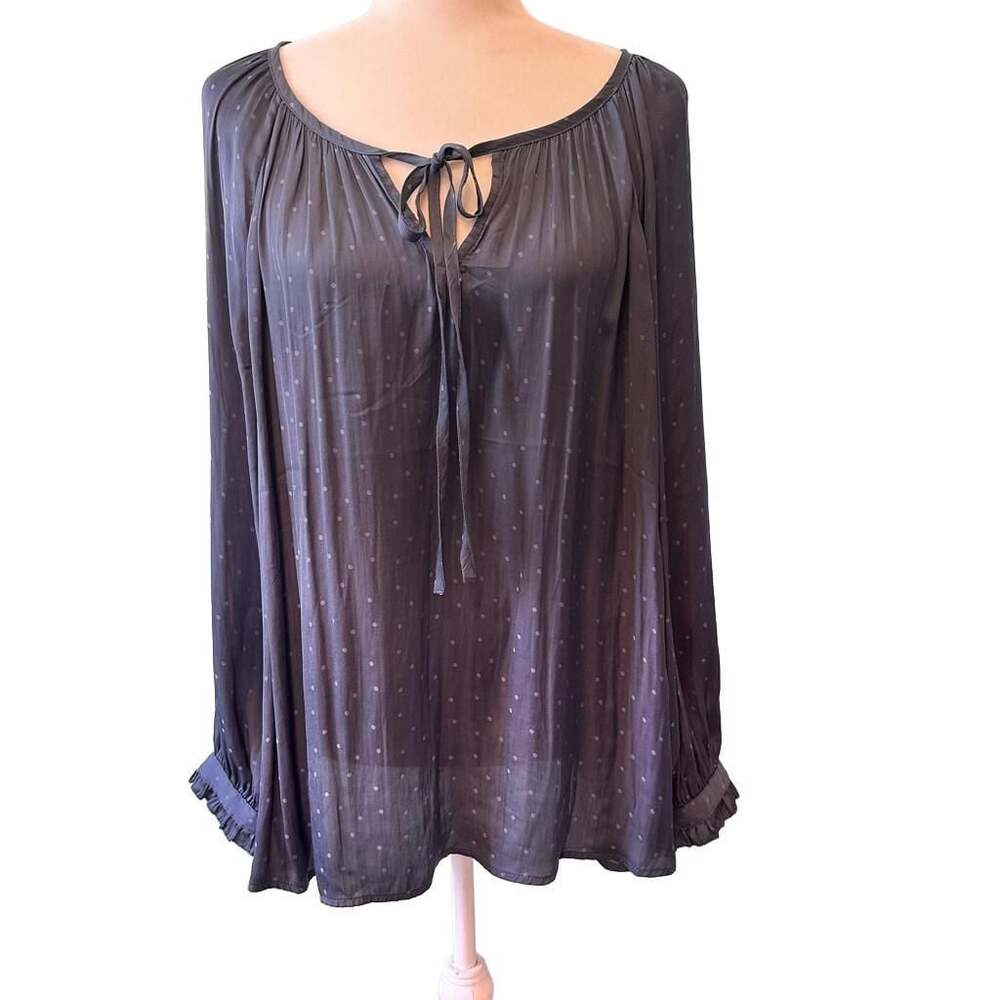 B Skies Are Blue Amirah Polka Dot Tie Neck Blouse Size 0X